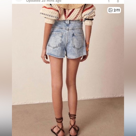 ba&sh David Highwaist Acid Wash Short 1 Small - Picture 3 of 9